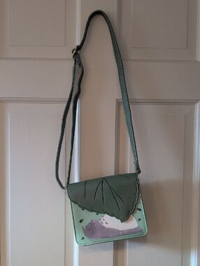 Totoro Crossbody Shoulder Bag with Cat Illustration